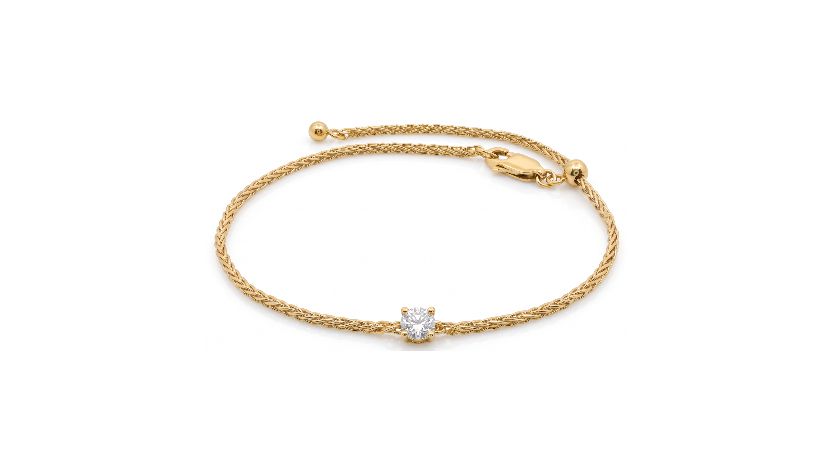 Silver brillant-cut diamond bracelet