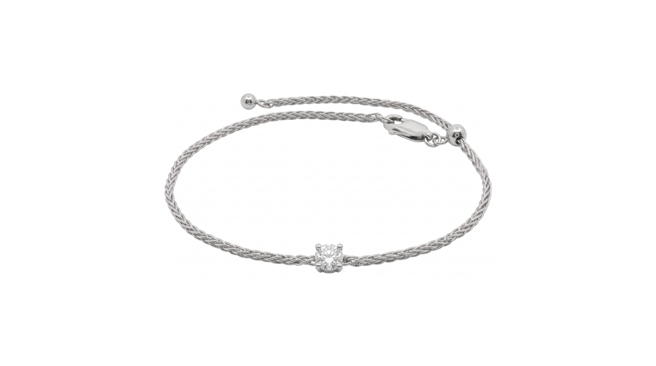 Silver brillant-cut diamond bracelet