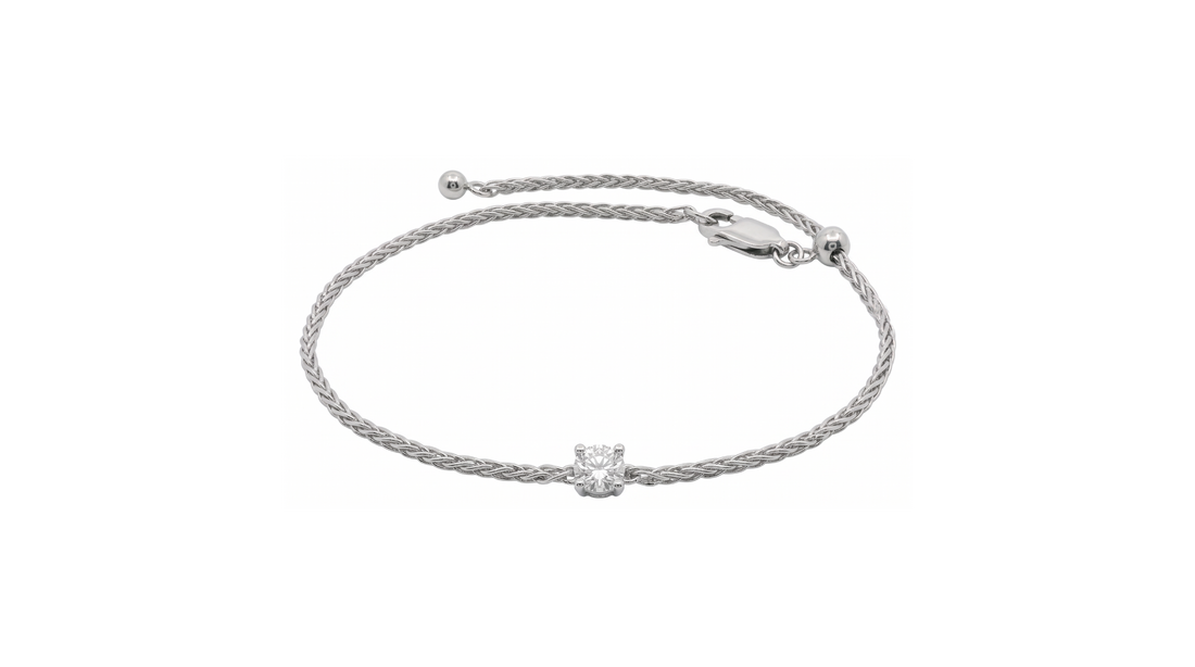 Silver brillant-cut diamond bracelet